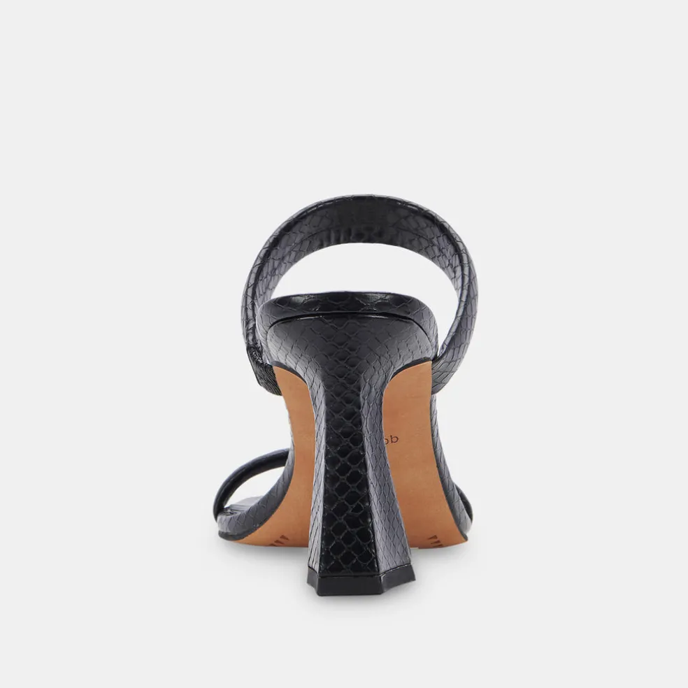 Novah Heels Black Embossed Stella