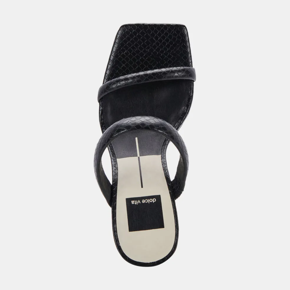 Novah Heels Black Embossed Stella