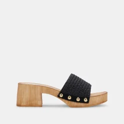 Oakley Heels Black Raffia