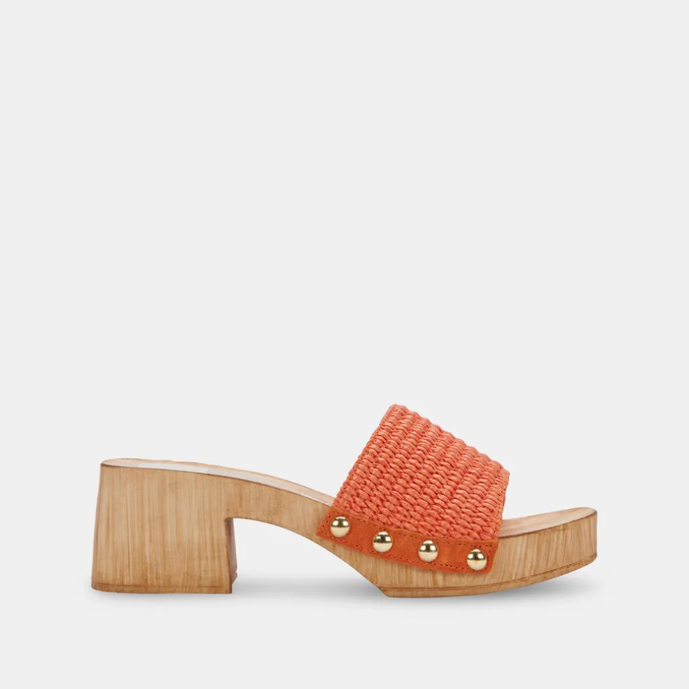 Oakley Heels Orange Raffia