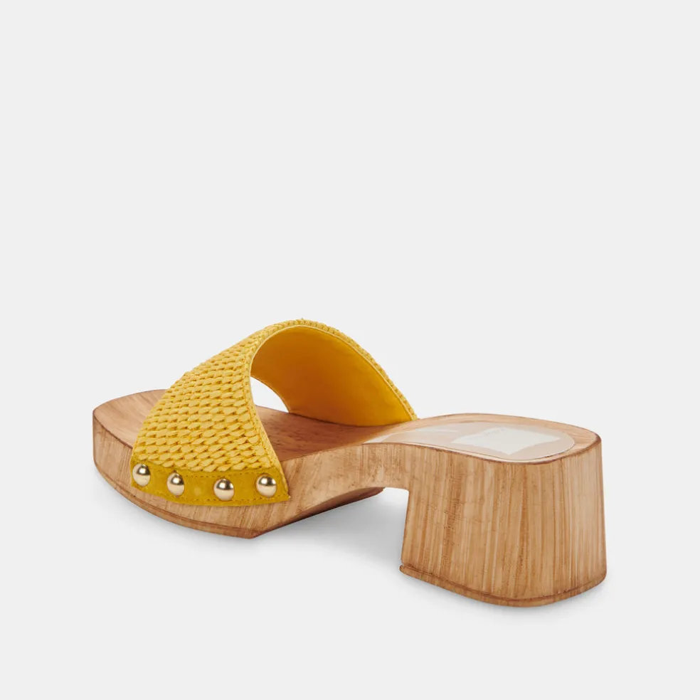 Oakley Heels Yellow Raffia