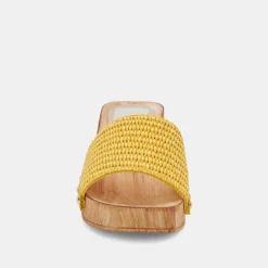 Oakley Heels Yellow Raffia