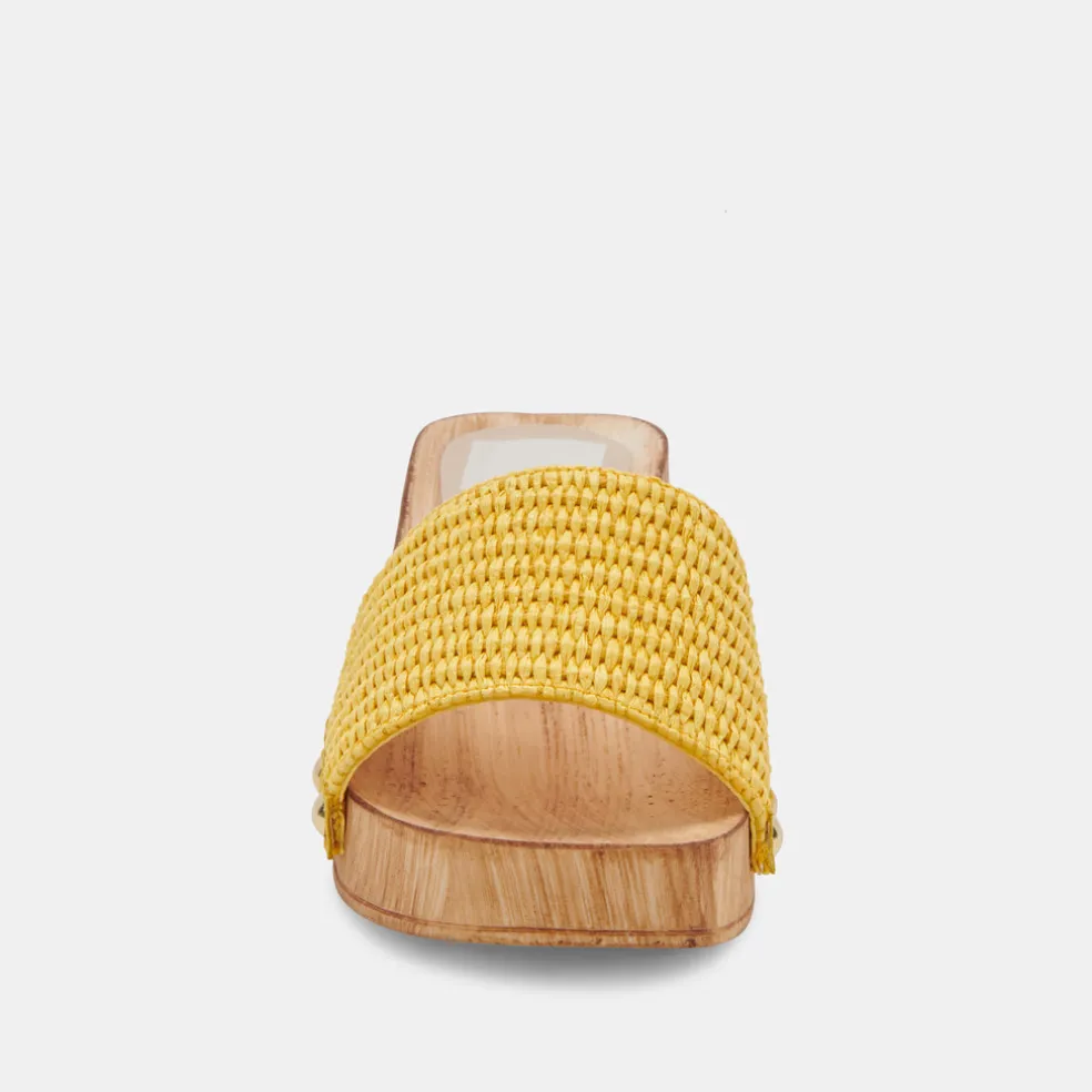Oakley Heels Yellow Raffia