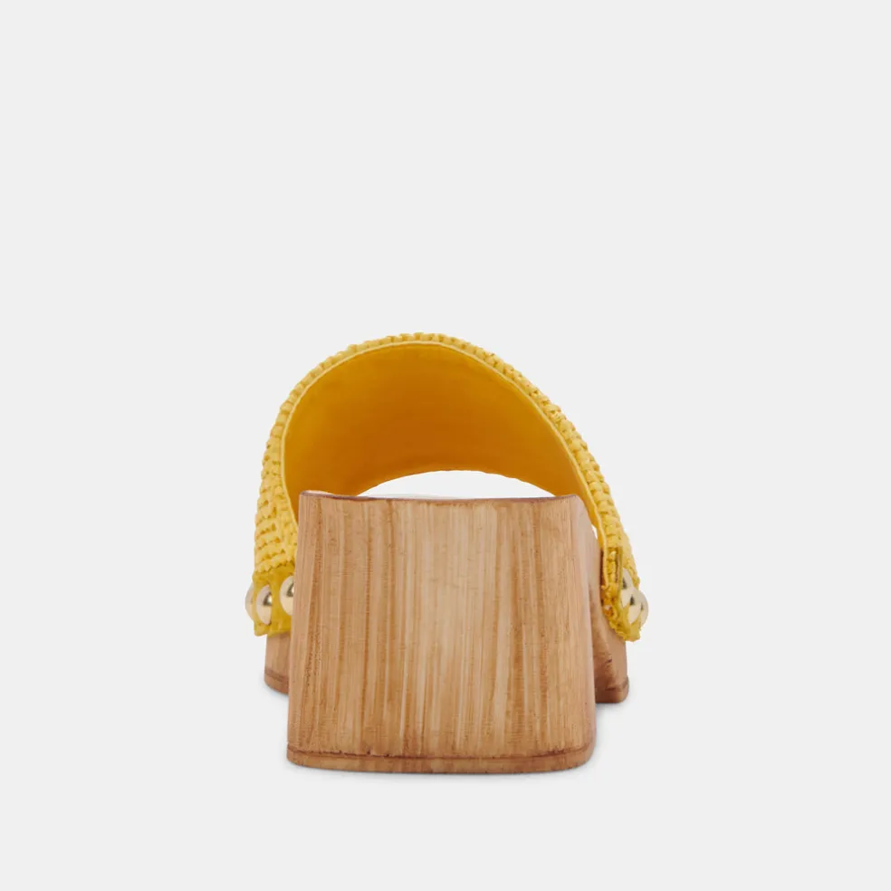 Oakley Heels Yellow Raffia