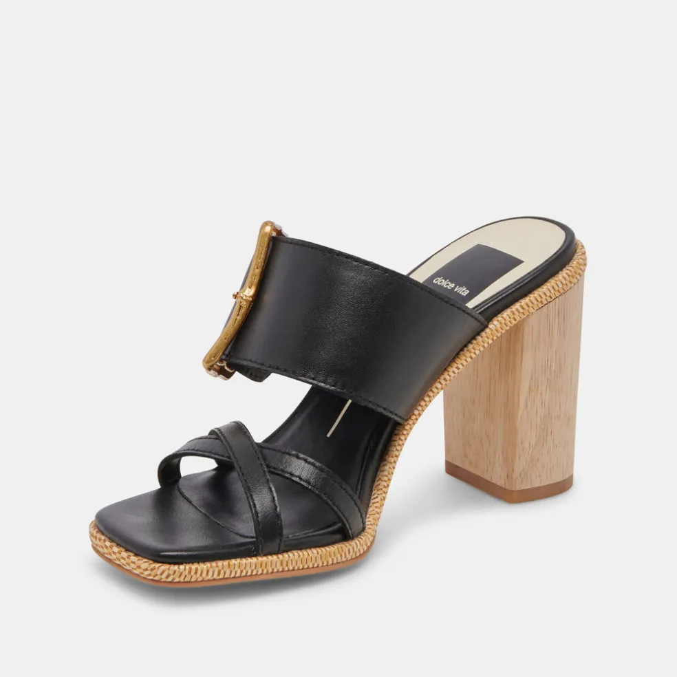 Onnie Heels Black Leather