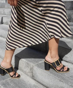 Onnie Heels Onyx Raffia