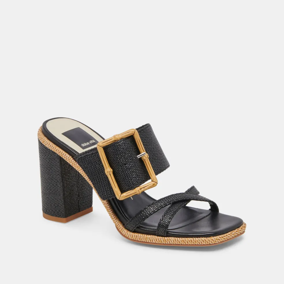 Onnie Heels Onyx Raffia