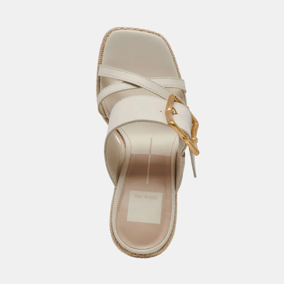 Onnie Wide Heels Sand Leather