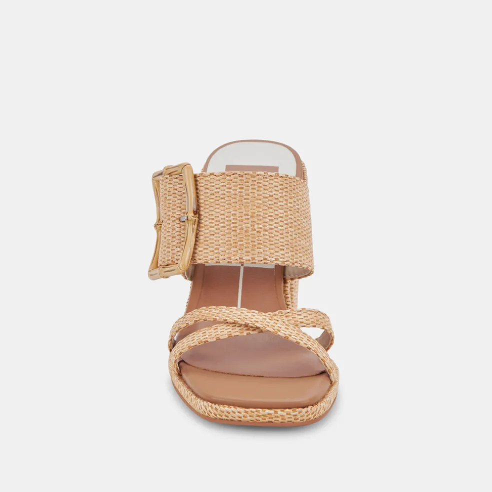 Onnie Wide Heels Warm Natural Raffia