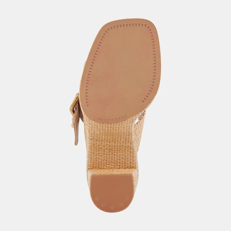 Onnie Wide Heels Warm Natural Raffia