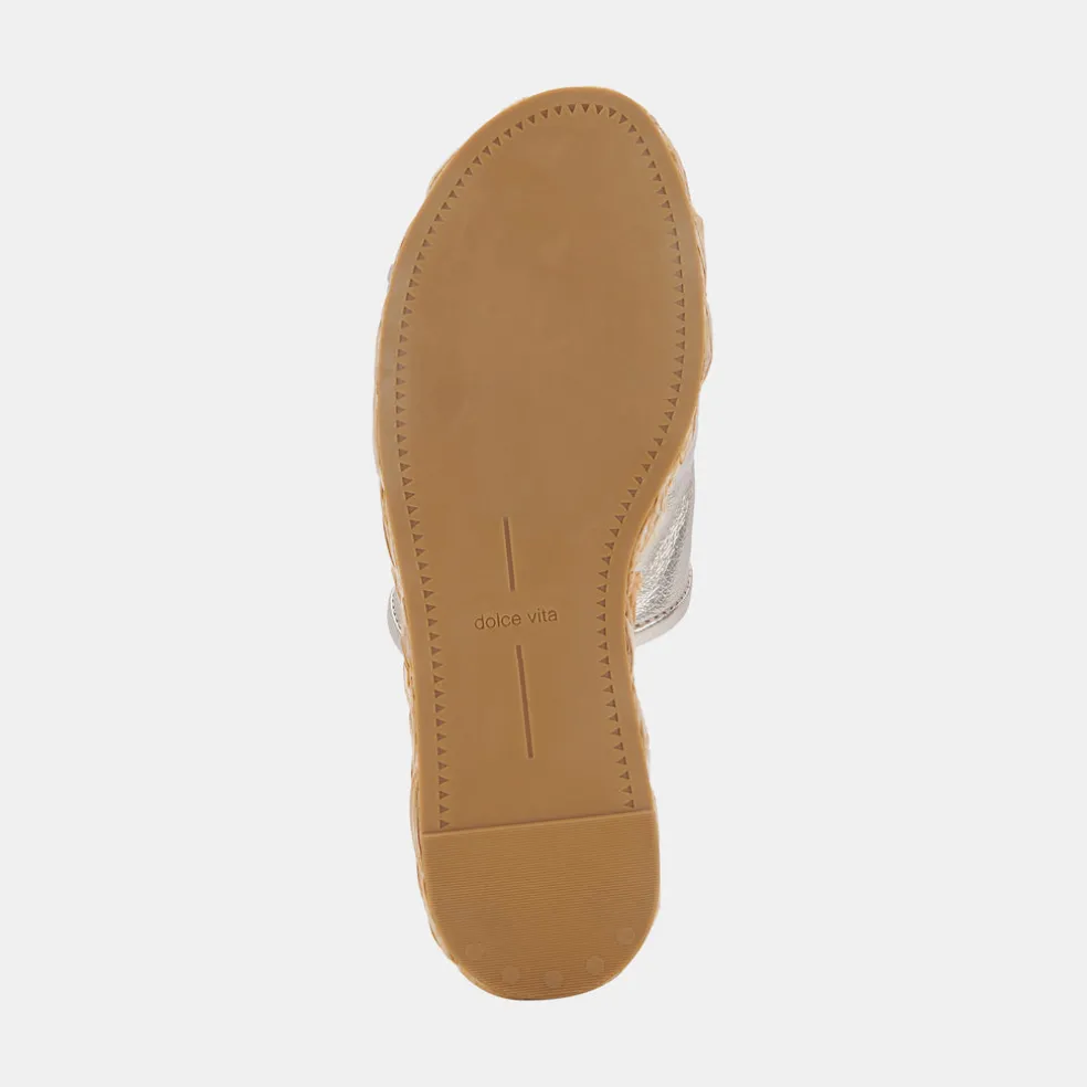 Pablos Wide Sandals Gold Metallic Leather