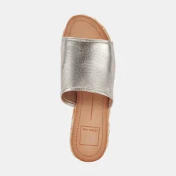 Pablos Wide Sandals Gold Metallic Leather