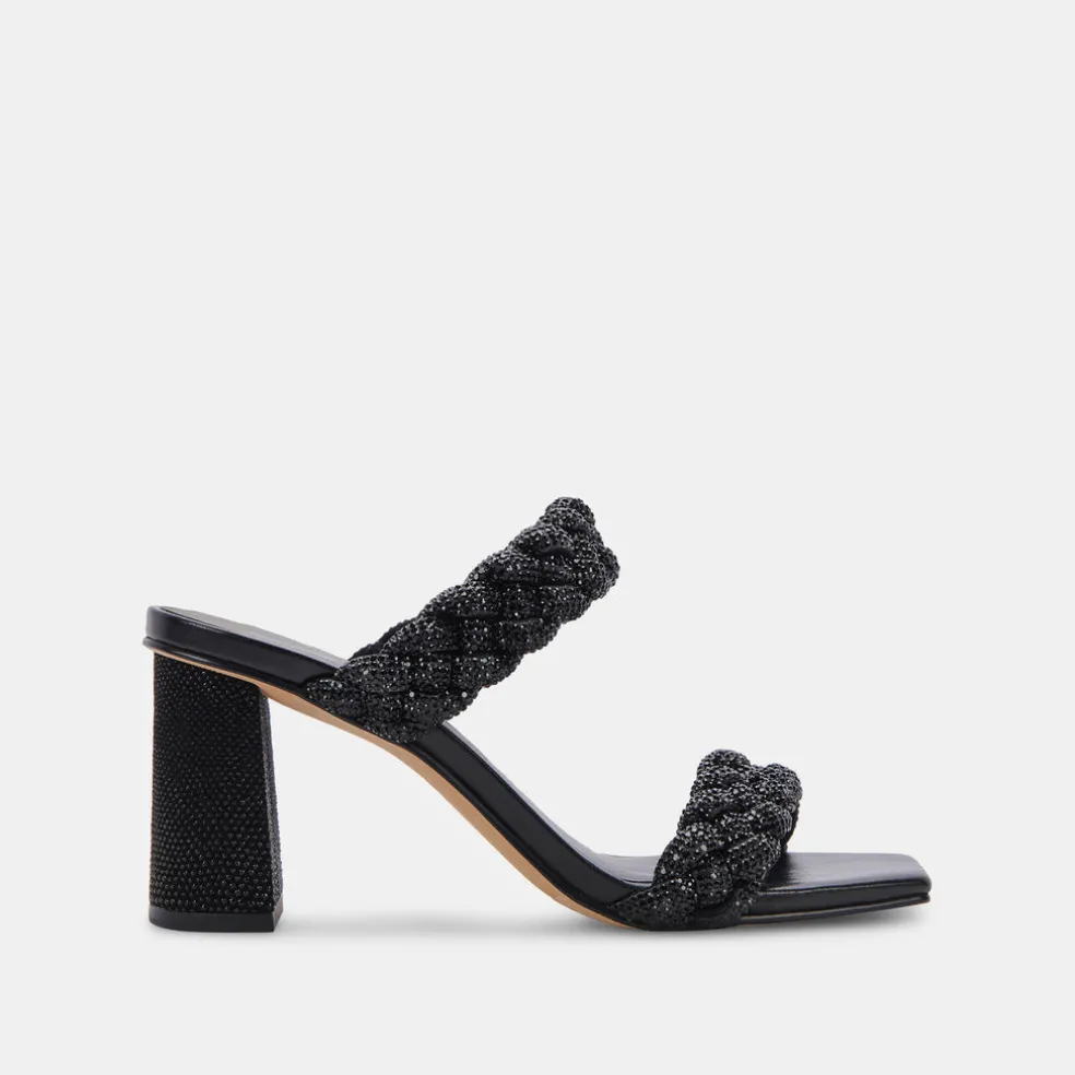 Paily Rhinestone Heels Black Rhinestone
