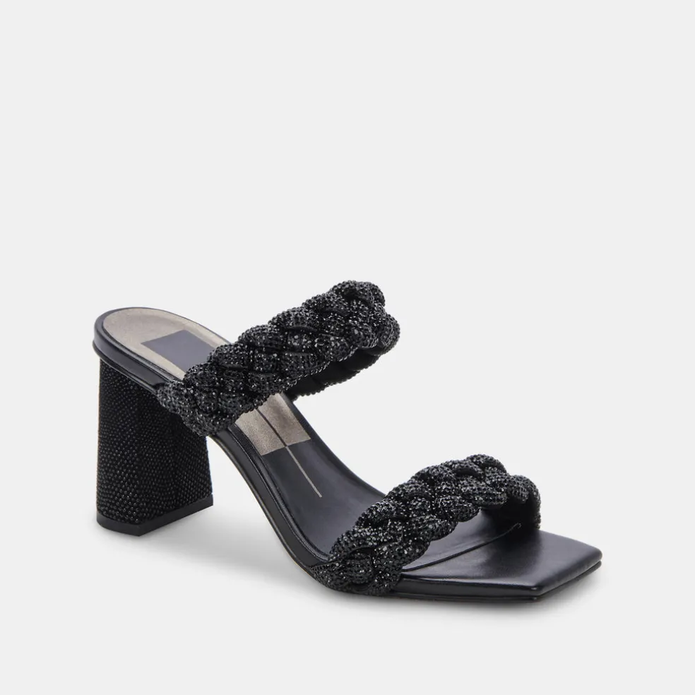 Paily Rhinestone Heels Black Rhinestone