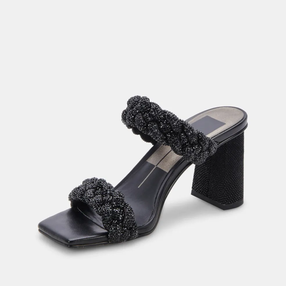 Paily Rhinestone Heels Black Rhinestone
