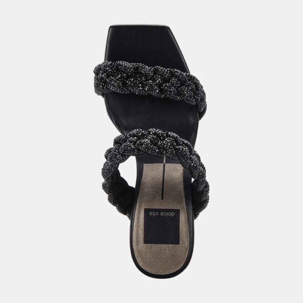 Paily Rhinestone Heels Black Rhinestone