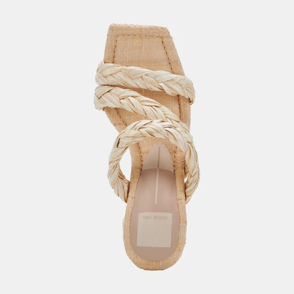 Pang Heels Lt Natural Raffia