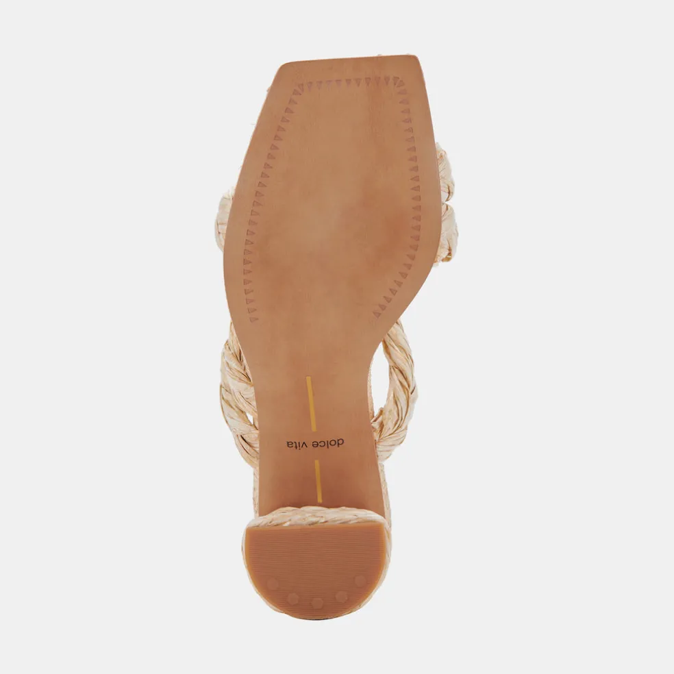 Pang Heels Lt Natural Raffia
