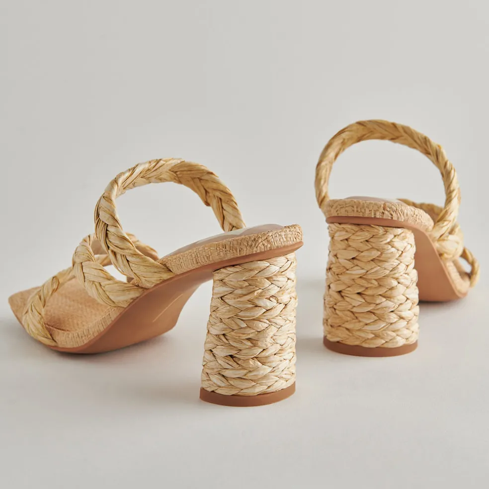 Pang Heels Lt Natural Raffia