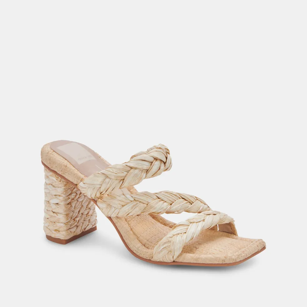 Pang Heels Lt Natural Raffia