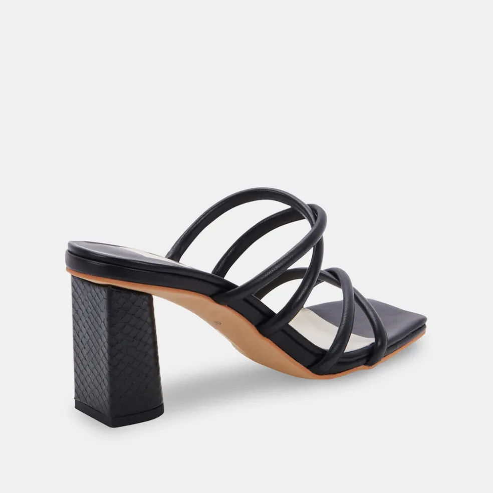 Patsi Wide Heels Black Leather