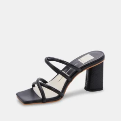 Patsi Wide Heels Black Leather