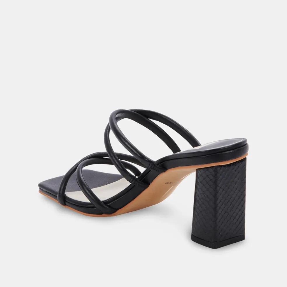 Patsi Wide Heels Black Leather