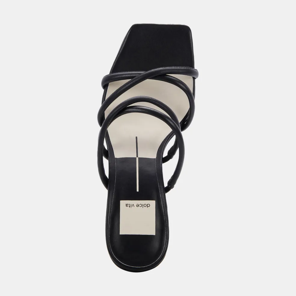 Patsi Wide Heels Black Leather