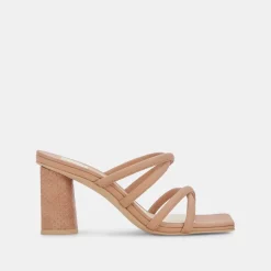 Patsi Wide Heels Cafe Leather