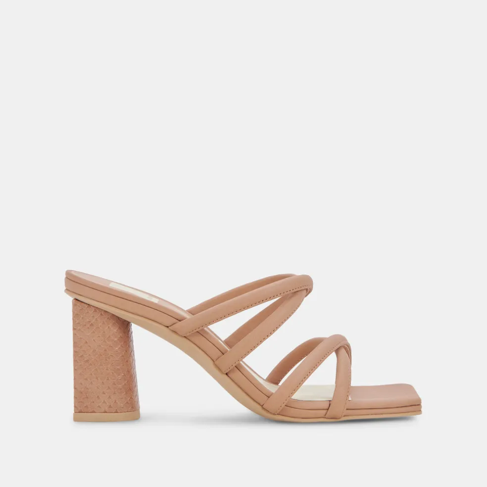 Patsi Wide Heels Cafe Leather