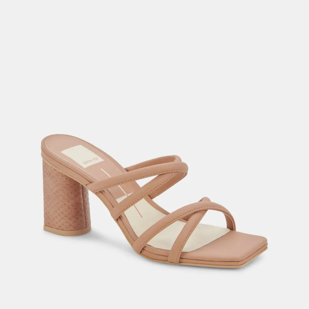 Patsi Wide Heels Cafe Leather