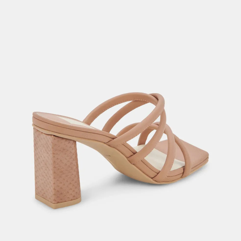 Patsi Wide Heels Cafe Leather