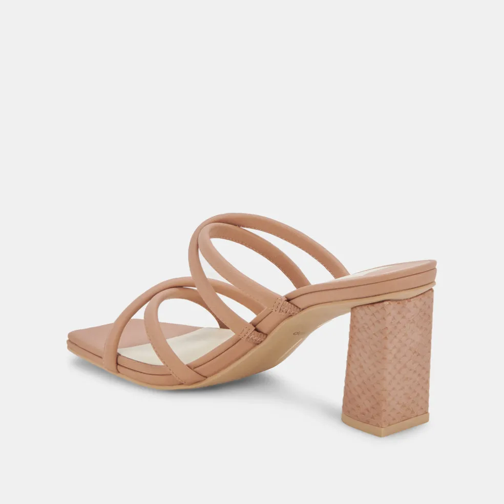 Patsi Wide Heels Cafe Leather
