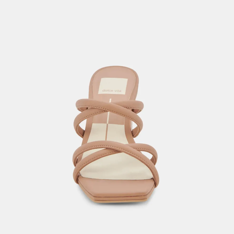 Patsi Wide Heels Cafe Leather