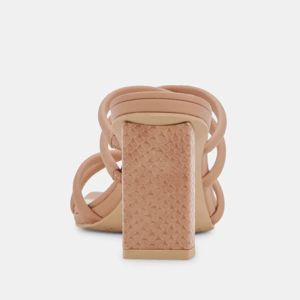 Patsi Wide Heels Cafe Leather