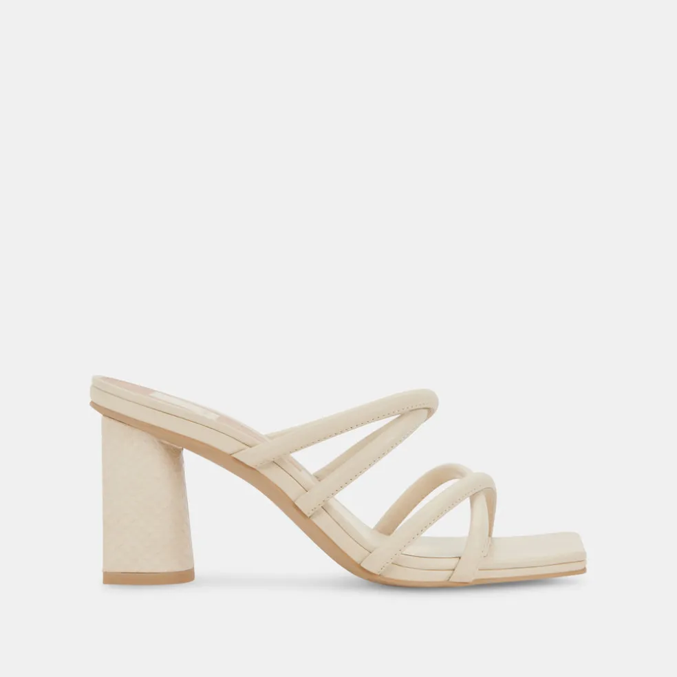 Patsi Wide Heels Ivory Leather