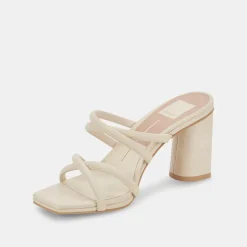 Patsi Wide Heels Ivory Leather