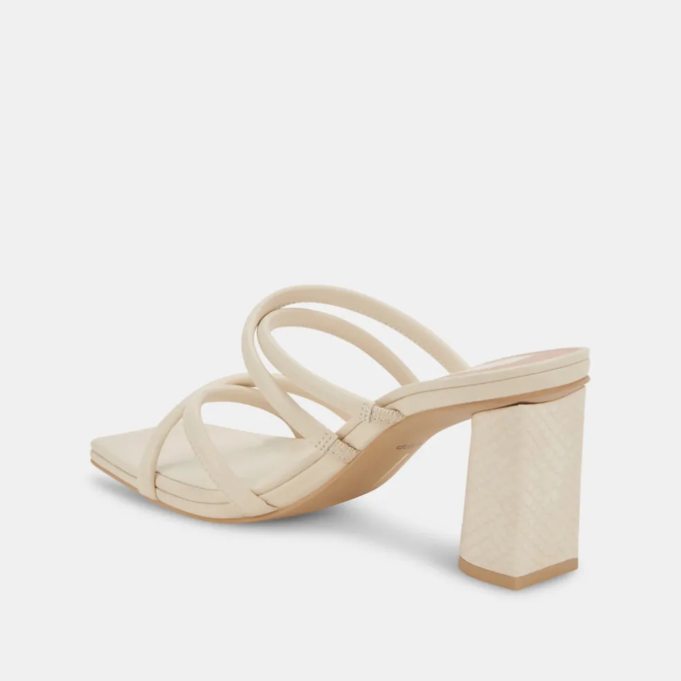 Patsi Wide Heels Ivory Leather