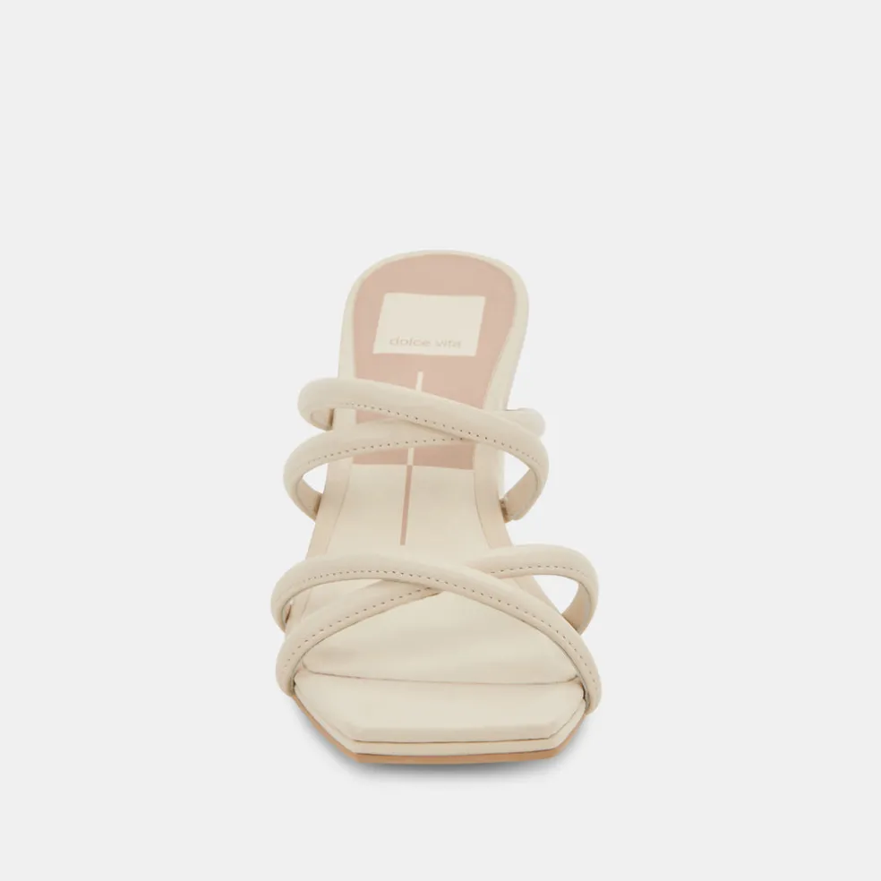 Patsi Wide Heels Ivory Leather