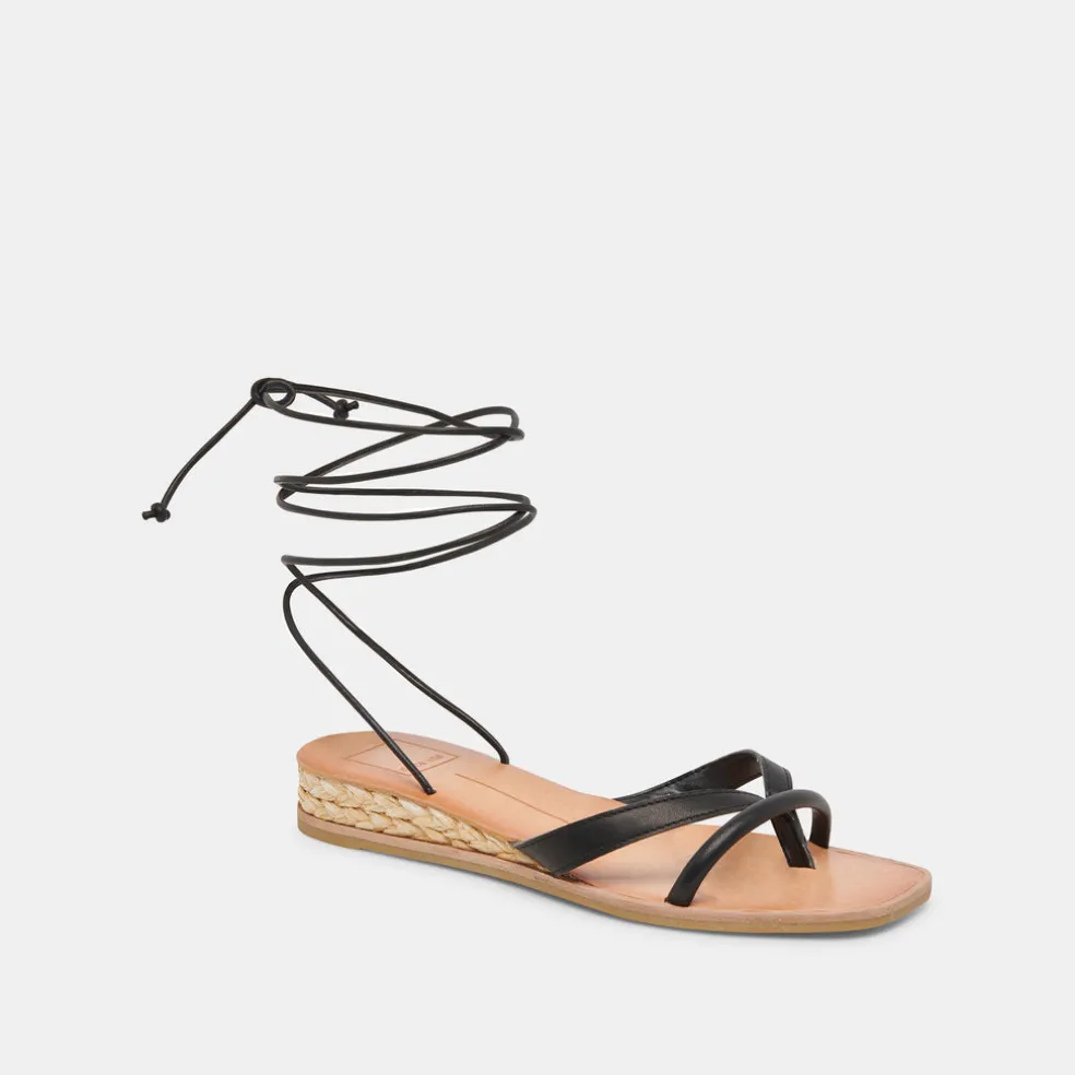 Prax Sandals Black Leather
