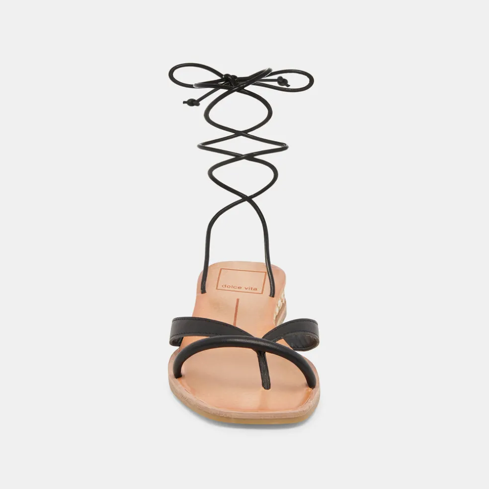 Prax Sandals Black Leather