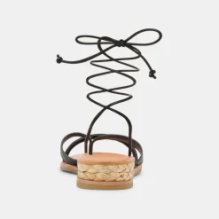 Prax Sandals Black Leather