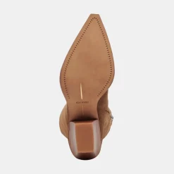 Raj Wide Calf Boots Brown Suede