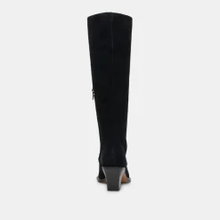 Raj Wide Calf Boots Onyx Suede