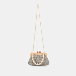 Randy Clutch Black White Knit