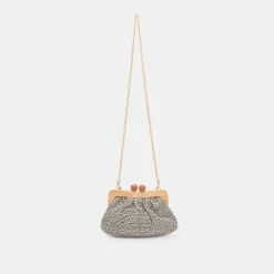 Randy Clutch Black White Knit