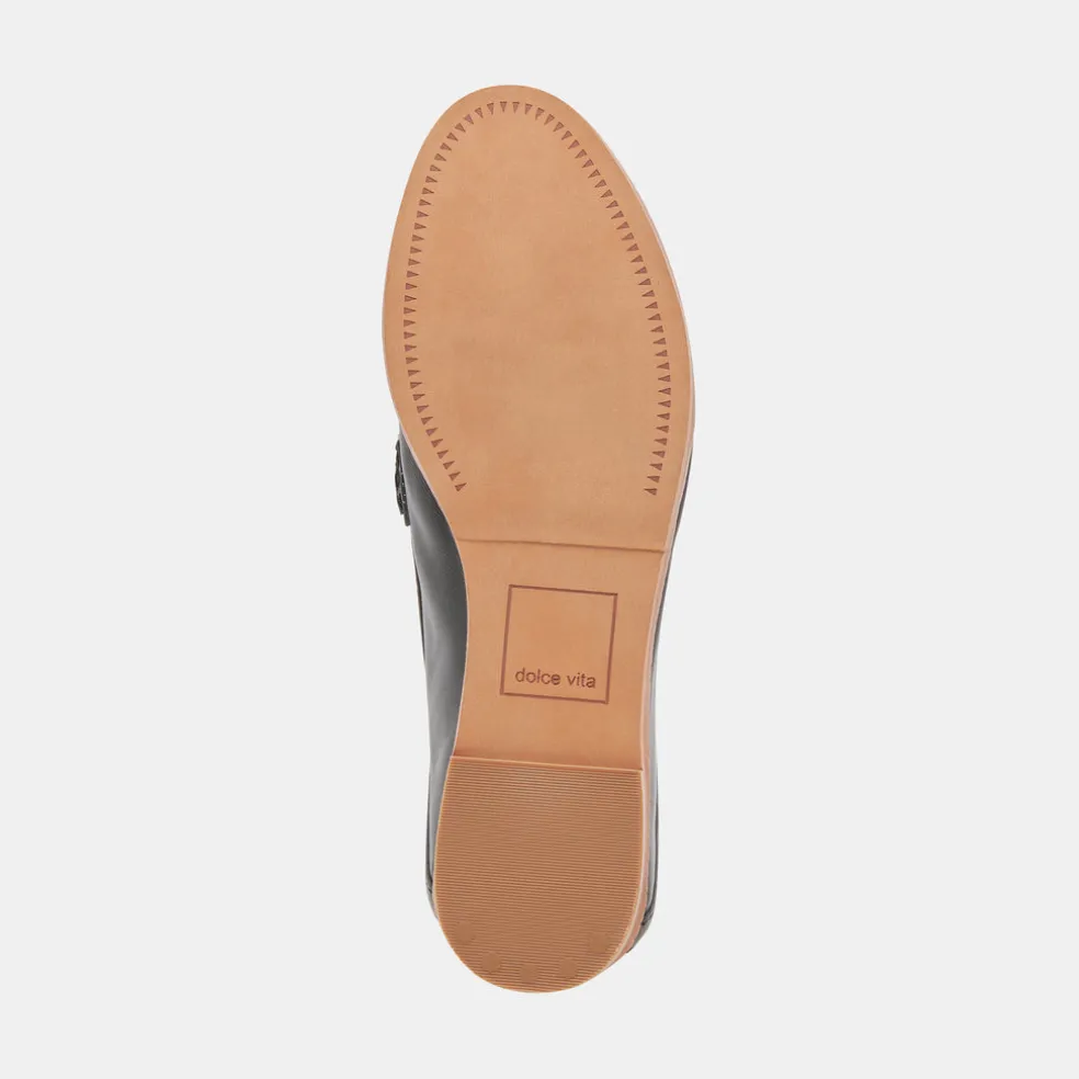 Reign Flats Black Leather
