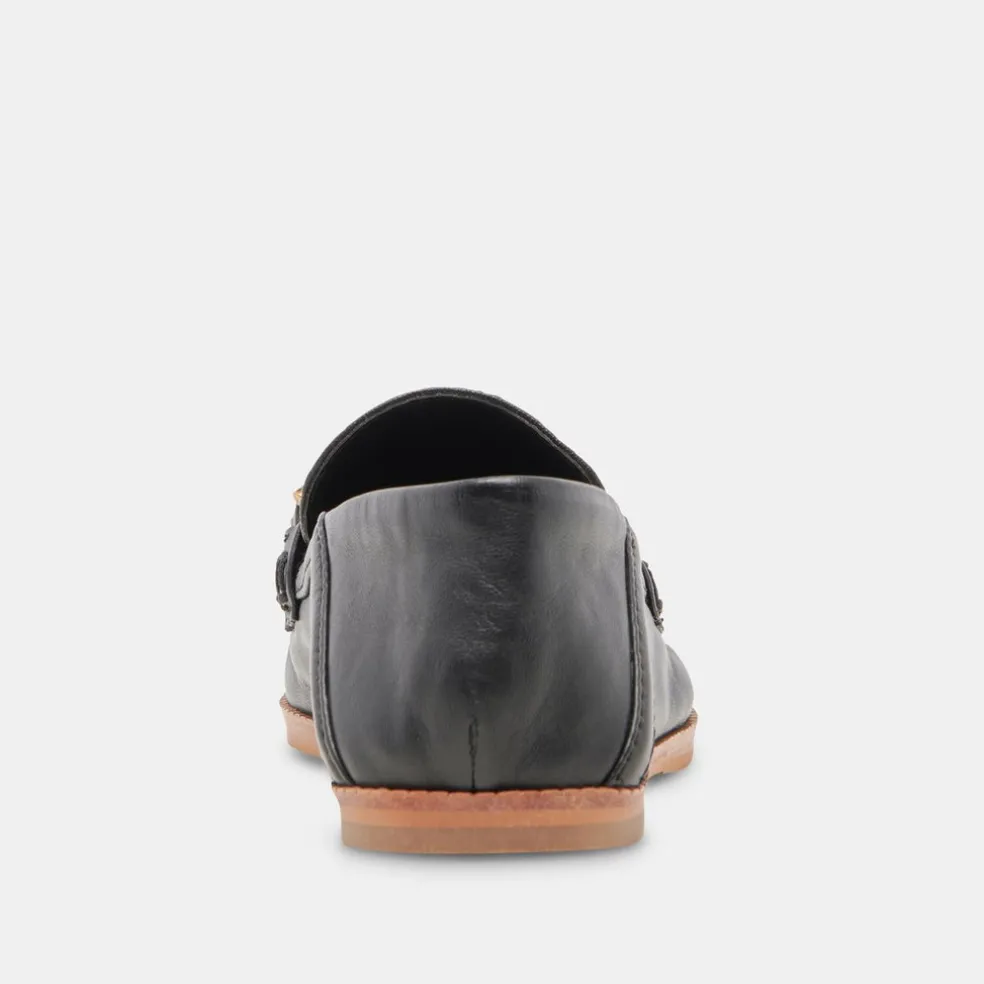 Reign Flats Black Leather
