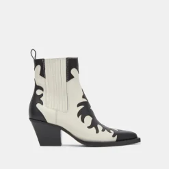 Renia Boots Black White Leather