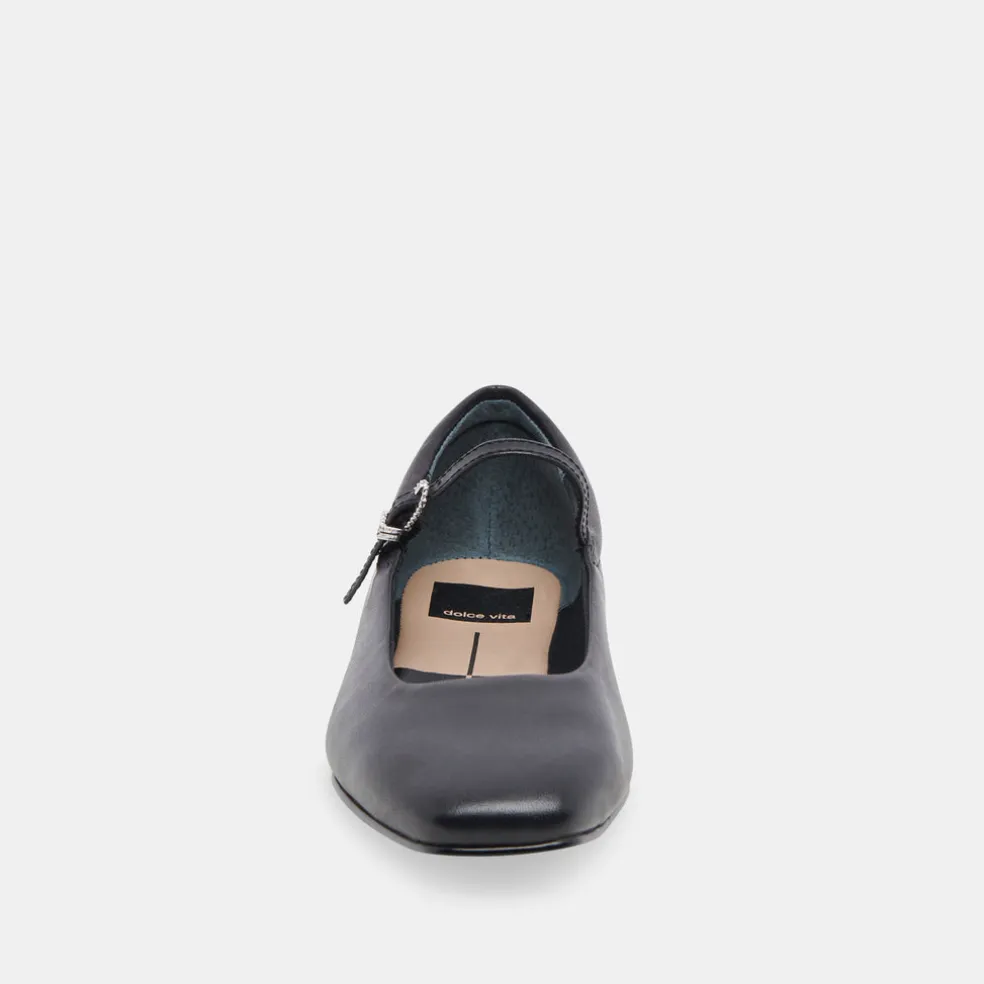 Reyes Ballet Flats Black Leather